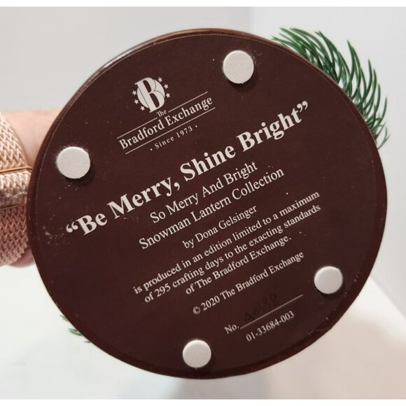 Bradford Exchange Be Merry Shine Bright Snowman Lantern11" Dona Gelsinger - Picture 13 of 16
